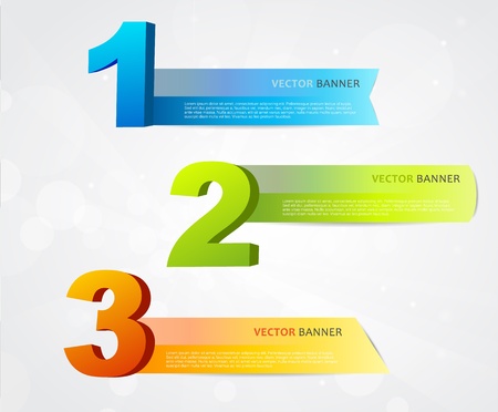Banners with numbers and place for own text.のイラスト素材