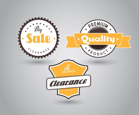 Set of colored badges with big sale sign.のイラスト素材