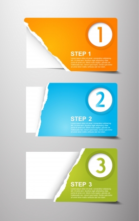 Set of teared card with place for your own text.のイラスト素材