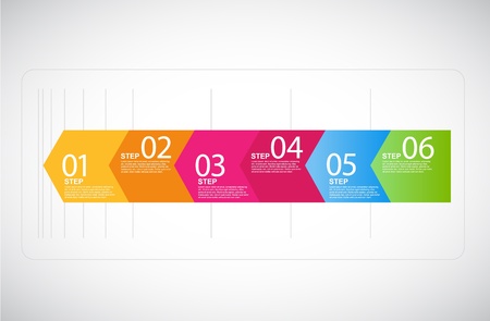 Six steps arrows for presentations.のイラスト素材