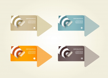 Four colored paper circles with place for your own text.のイラスト素材