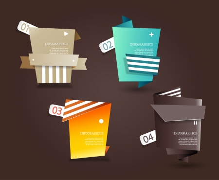 Four colored paper circles with place for your own text.のイラスト素材