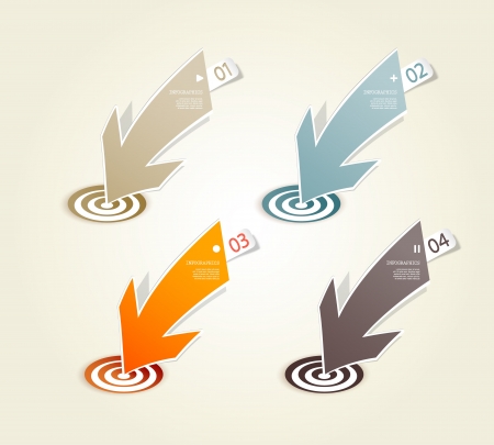 Four colored paper arrows with place for your own text. のイラスト素材