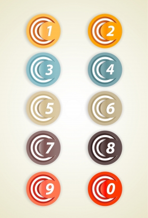 Set of colorful circles with numbers.のイラスト素材