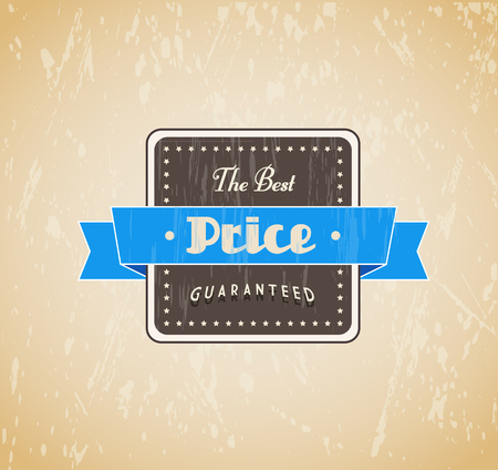 Retro vintage label with grunge background and with best price guaranteed text.のイラスト素材