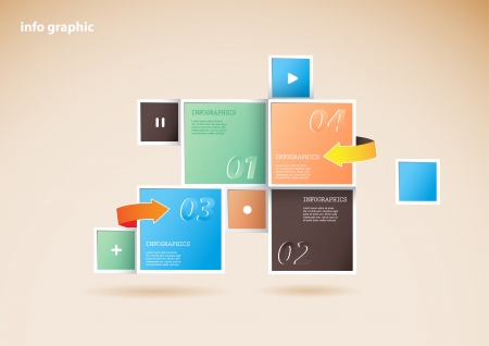 Info graphic squares with place for your text  のイラスト素材