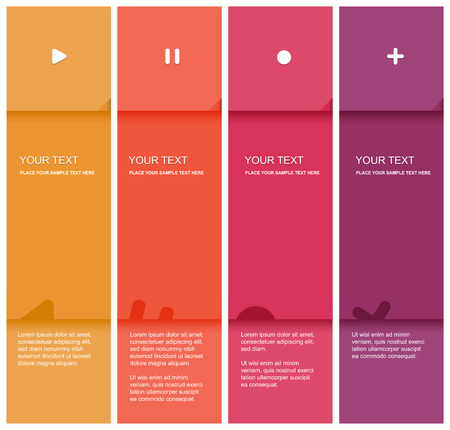 4 color flat design template - Vector Illustration のイラスト素材