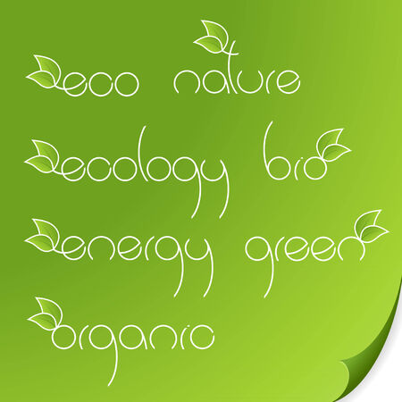 Set of eco logos on paper. のイラスト素材