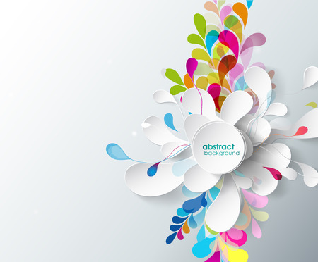 abstract background with paper flower.のイラスト素材