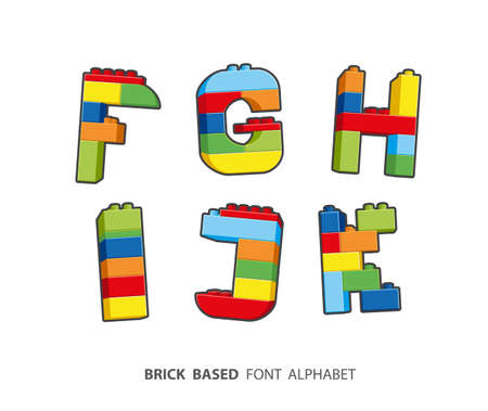 Alphabet created from playing bricks.のイラスト素材