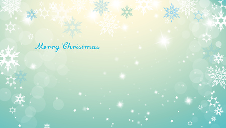 Christmas silver background with snowflakes and decent blue Merry Christmas text - horizontal versionのイラスト素材