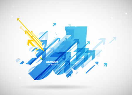Abstract blue, yellow arrows background wallpaper.のイラスト素材