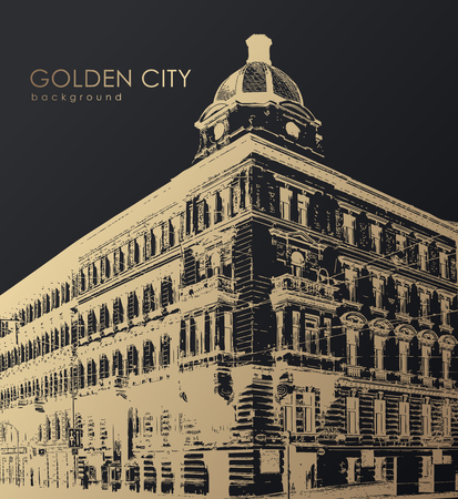 Old golden building. Vector artのイラスト素材