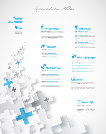 Creative, turquoise color CV / resume template.のイラスト素材