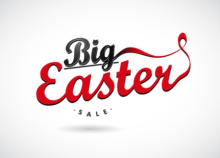 Easter sale labels with ribbons.のイラスト素材