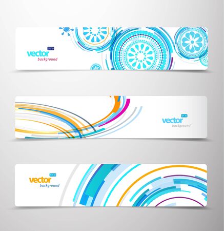 Set of abstract colorful headers.のイラスト素材