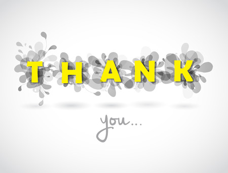 Thank you quotation with gray abstract backgrounds behind each letters.のイラスト素材