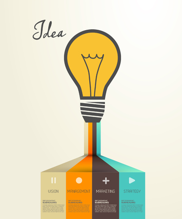 Colorful business light bulb infographic idea template.のイラスト素材