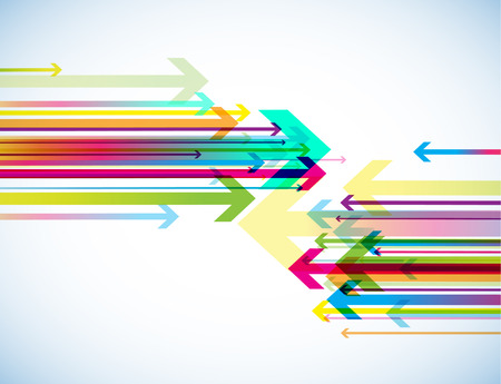 Abstract colored arrows in an isolated backgroundのイラスト素材