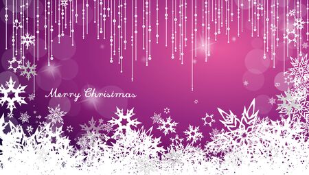 Dark Christmas background with snowflakes and simple Merry Christmas text - wide angle versionのイラスト素材