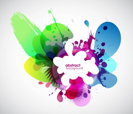 Abstract colored flower background with shapes.のイラスト素材