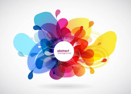 Abstract colored flower background with shapes.のイラスト素材