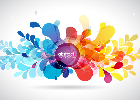 Abstract colored flower background with shapes.のイラスト素材