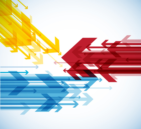Abstract background with colorful arrows.のイラスト素材
