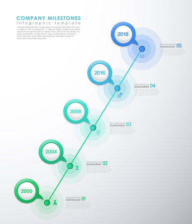 Infographic startup milestones timeline vector template.のイラスト素材