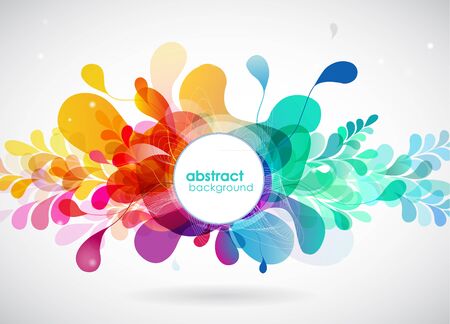 Abstract colored flower background with circles.のイラスト素材