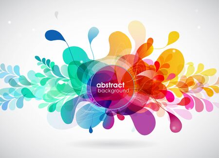 Abstract colored flower background with circles.のイラスト素材