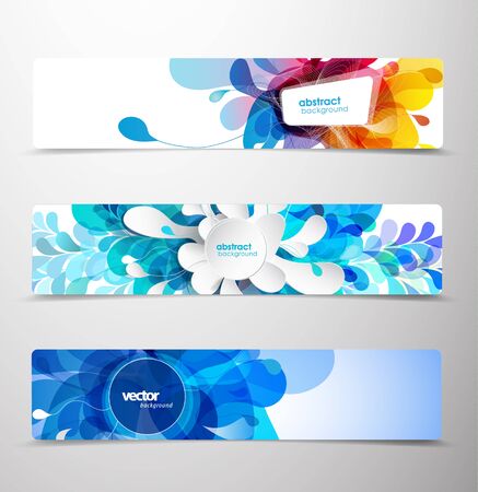 Set of abstract colorful headers.のイラスト素材