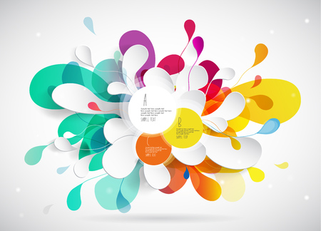 Abstract colored background with leafs and place for your 3 quotes.のイラスト素材