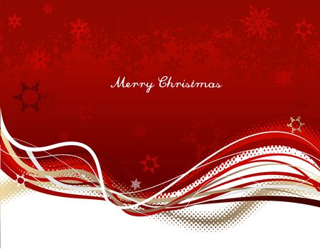 Christmas red background with white snowflakes.のイラスト素材