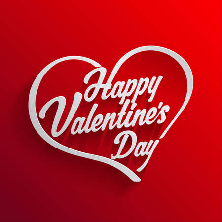 Happy Valentine's Day vector illustration on red background.のイラスト素材