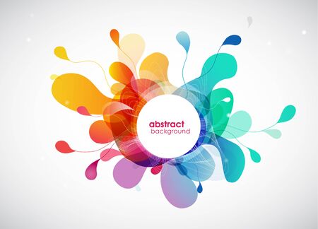 Abstract colored flower background with circles.のイラスト素材