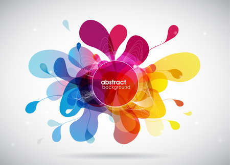 Abstract colored flower background with circles.のイラスト素材