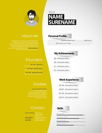 Creative cv template with paper stripes.のイラスト素材