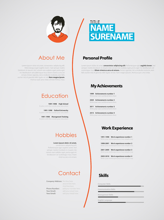 Creative CV template with paper stripes.のイラスト素材