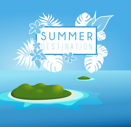 Tropical green summer islands destination.のイラスト素材