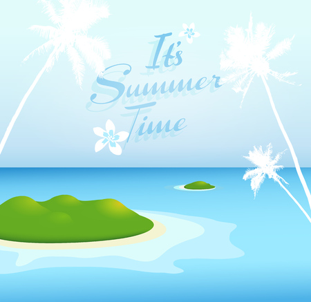 Tropical green summer islands destination.のイラスト素材