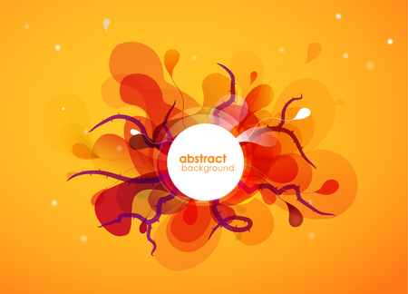 Abstract colored flower background with circles and brush strokes.のイラスト素材