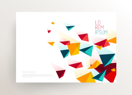 Book cover design template with abstract polygonal objects.のイラスト素材