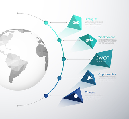 A business strategy mind map concept for presentations.のイラスト素材