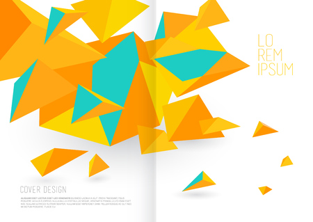 Book cover design template with abstract polygonal objects.のイラスト素材