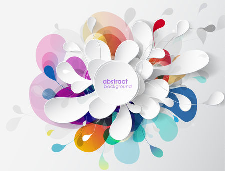Abstract colored flower background with circles and brush strokes.のイラスト素材
