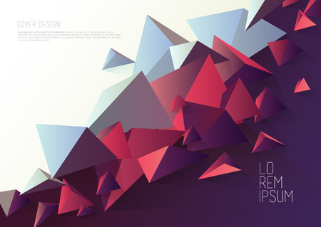 Book cover design template with abstract polygonal objects.のイラスト素材
