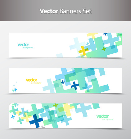 Set of abstract colorful web headers.のイラスト素材