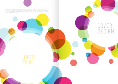 Book cover design template with abstract polygonal objects.のイラスト素材