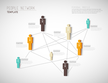 3D organisation personal network vector template.のイラスト素材